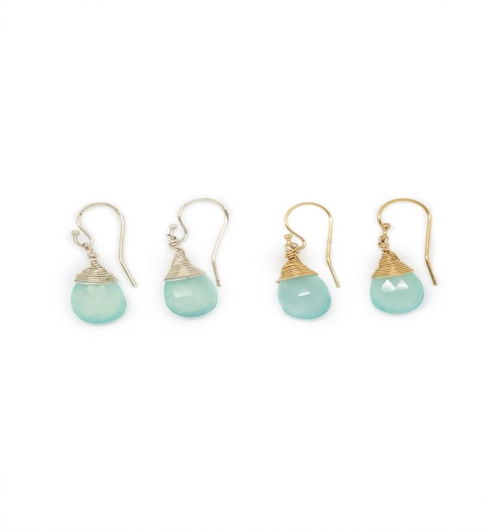 Jill Short Drop Earring In Chalcedony