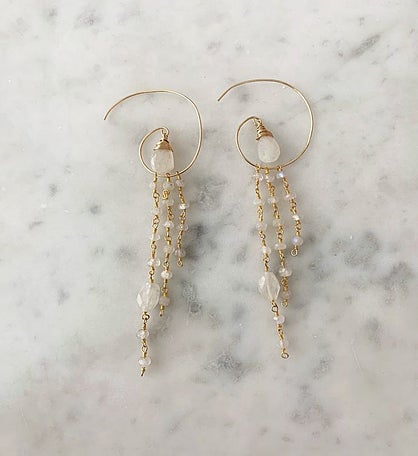 The Jessica Earring Hoop Earring With Moonstone