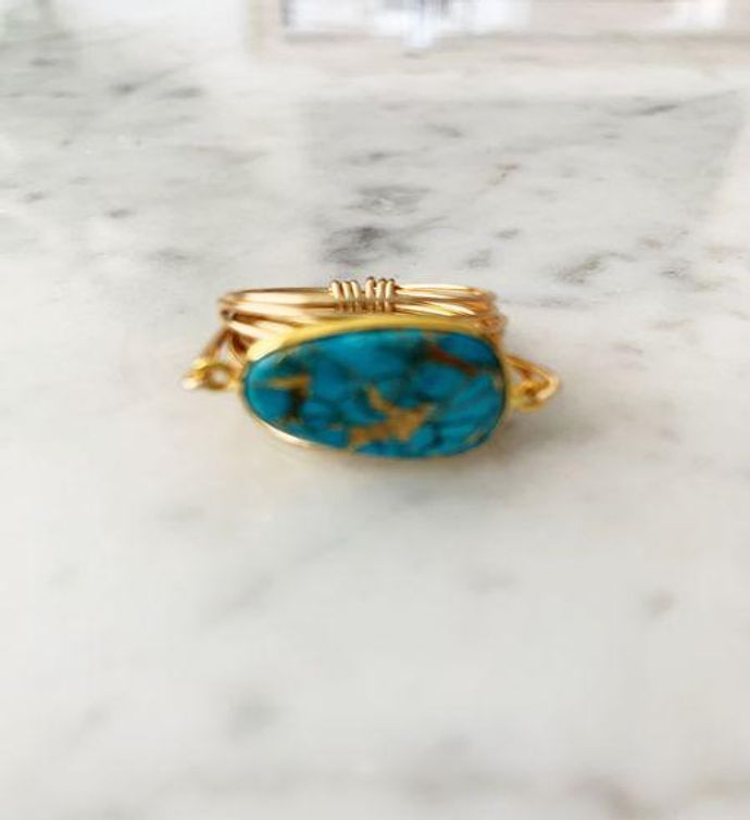 Torrey Ring In Copper Turquoise