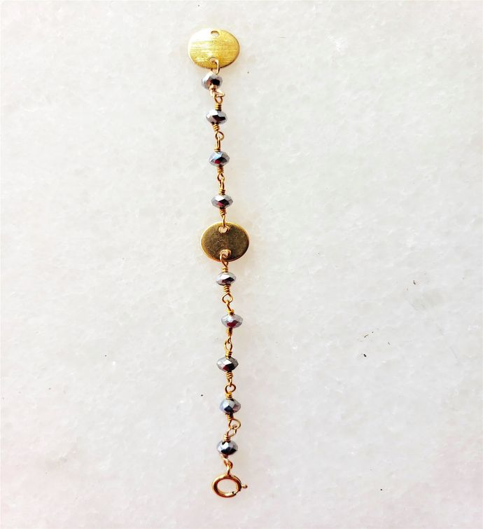 Semi precious Bead Necklace Extender   Labradorite