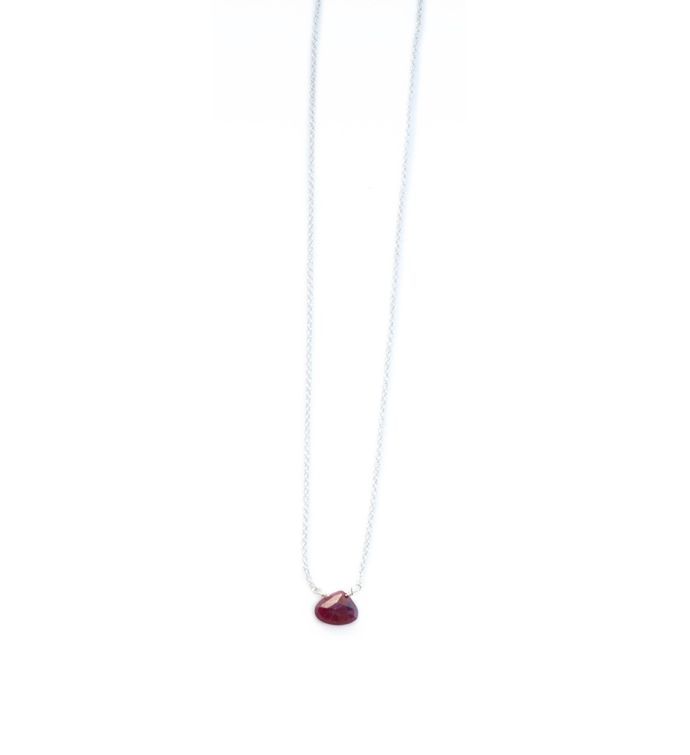 The Stephanie Delicate Drop Necklace In Ruby