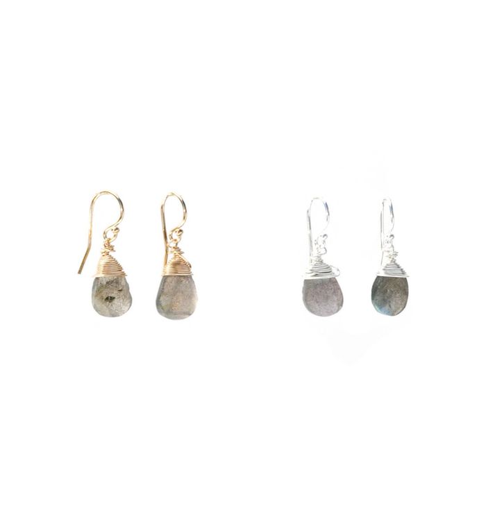 Jill Short Drop Earring In Labradorite - Vemeil