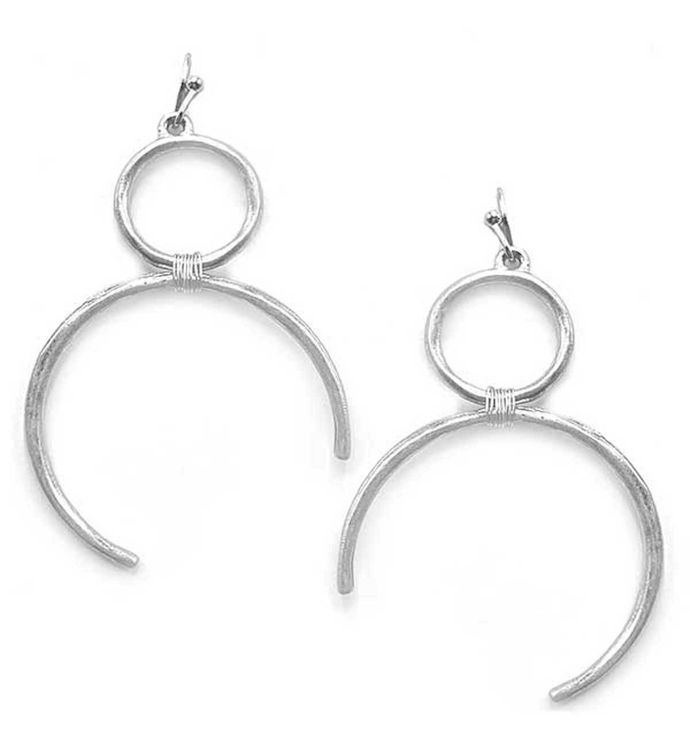 Silver Semi Hoop Earrings