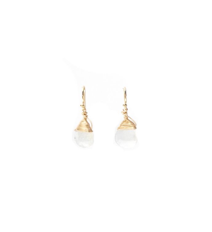 Jill Short Drop Earring In Rainbow Moonstone