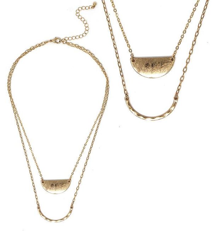 Double Layer Modern Style Necklace Gold