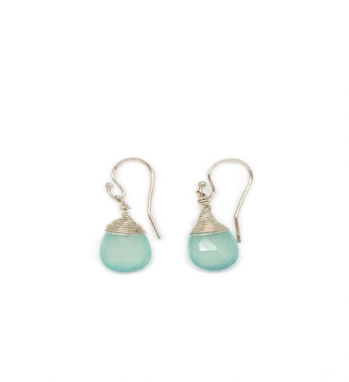 Jill Short Drop Earring In Chalcedony