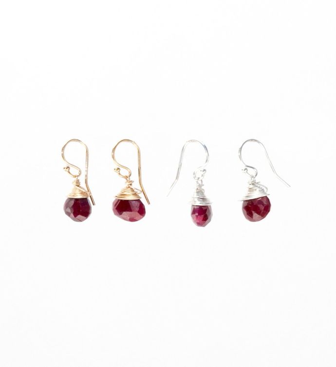 Jill Short Drop Earring In Ruby