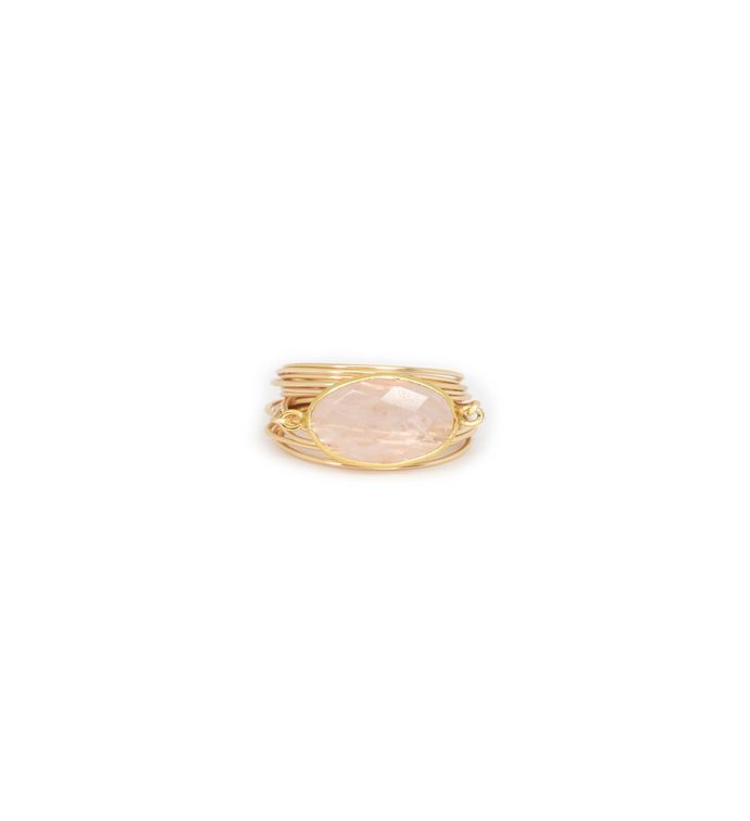 Torrey Ring In Rose Quartz - 6 gold
