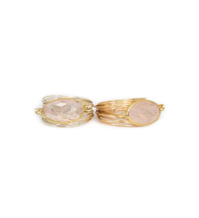 Torrey Ring In Rose Quartz - 6 gold