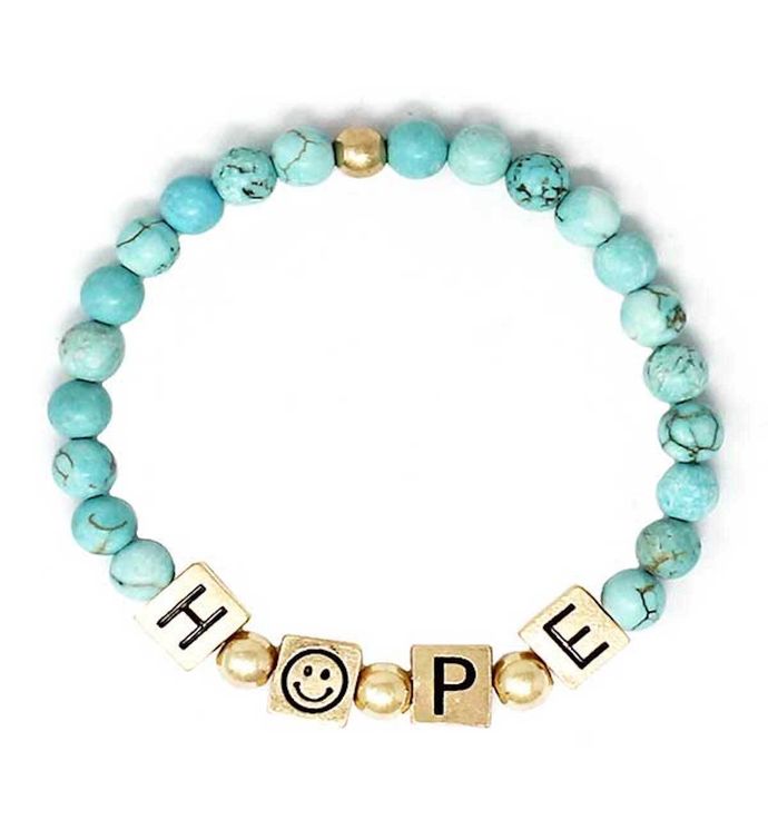 Turquoise Stretch Bracelet  Hope