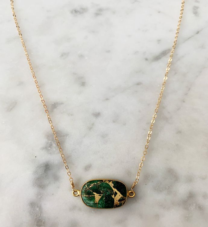 Mrs. Parker Necklace In Green Mojave Copper Turquoise