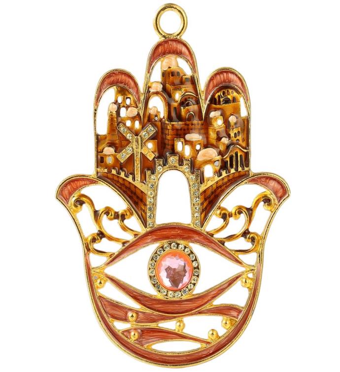 Matashi Hanging Hamsa Red City Wall Decor Ornament W/ Crystals Home Décor