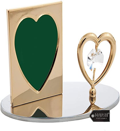 Gold Plated Picture Frame With Crystal Studded Heart