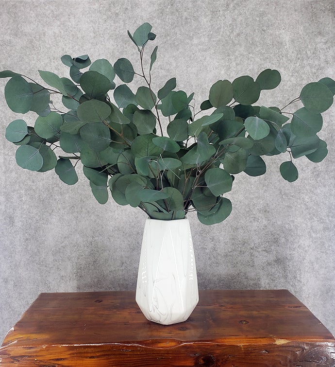 X Large Eucalyptus Glamour Everlasting Bouquet with Vase