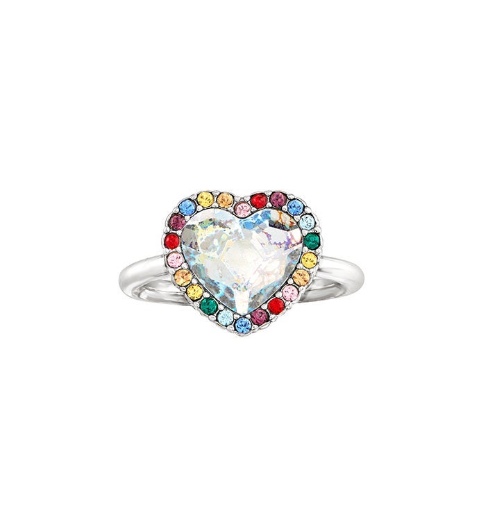 Luca + Danni Crystal Heart Ring In Ombre