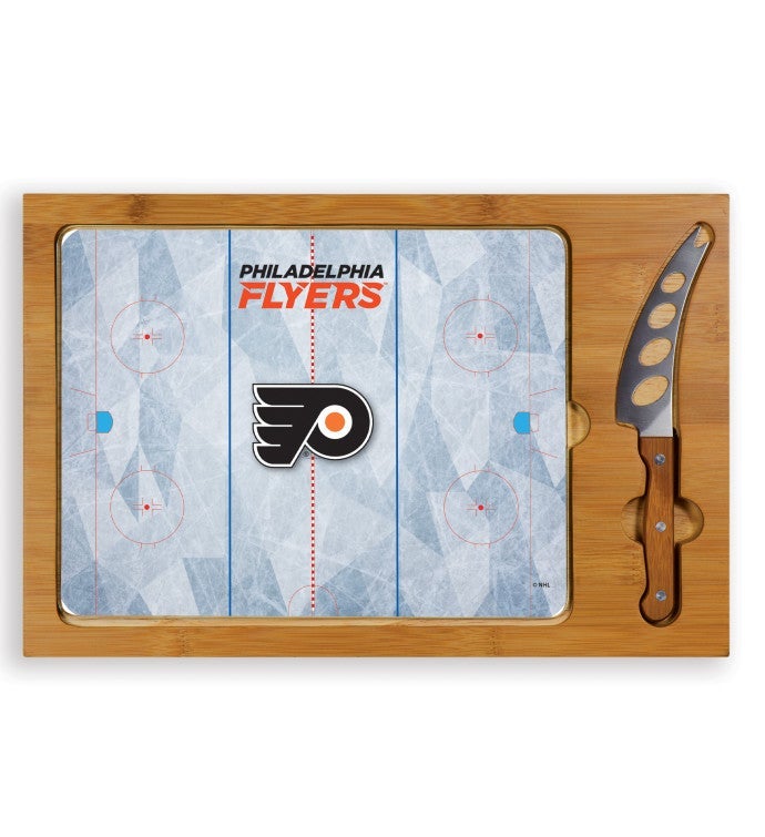 NHL Icon Glass Top Cutting Board & Knife Set