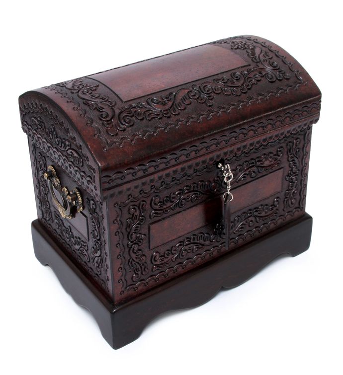 Novica Colonial Treasure Mohena Wood And Leather Jewelry Box ...