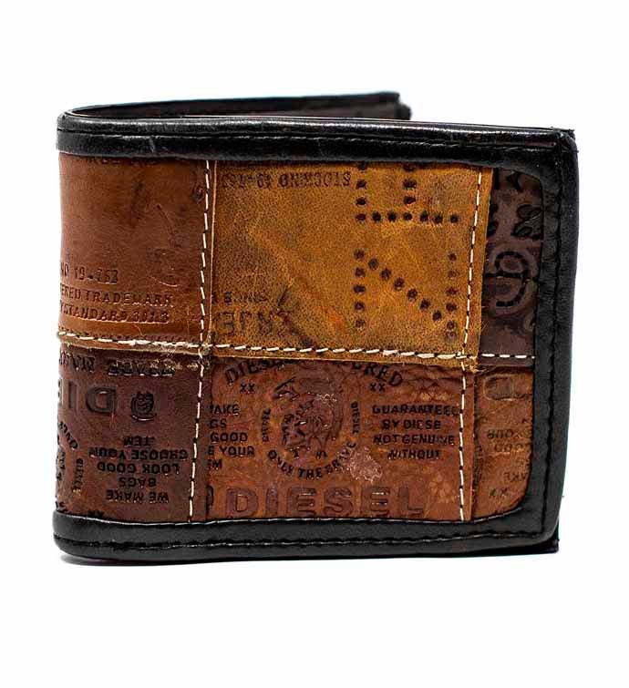 Men's Bifold Leather Reclaimed Label Patch Wallet