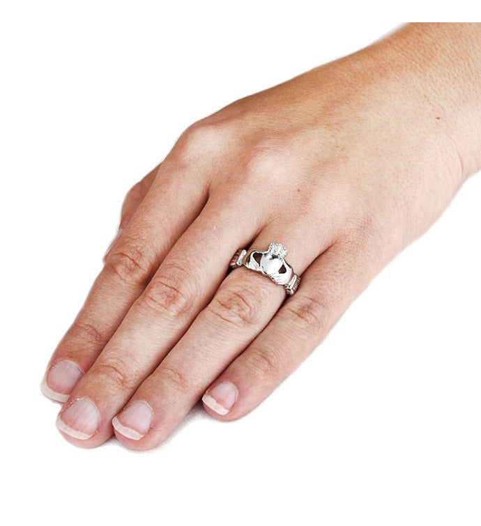 Women's Oxidized Silver Irish Claddagh Ring | Wedding Rings
