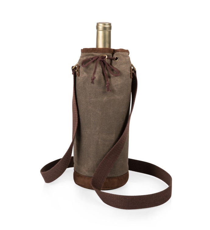 Waxed Canvas Wine Tote