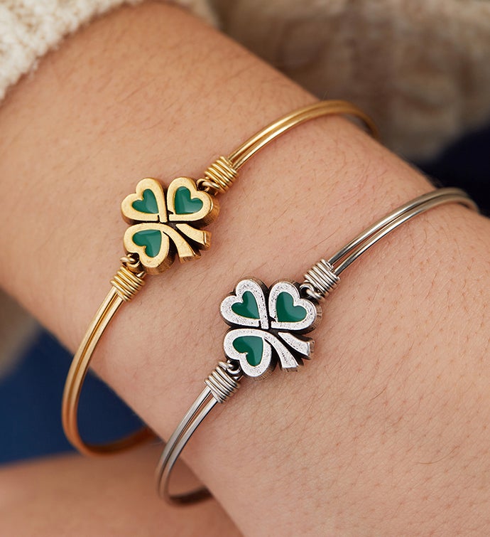 Luca + Danni Lucky Shamrock Bangle Bracelet 