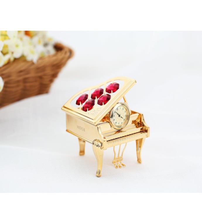 Plated Vintage Piano Desk Clock