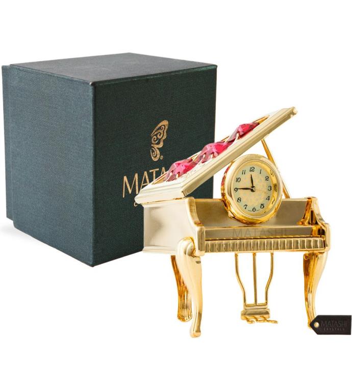 Plated Vintage Piano Desk Clock