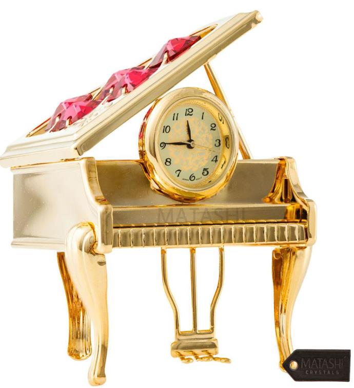 Plated Vintage Piano Desk Clock