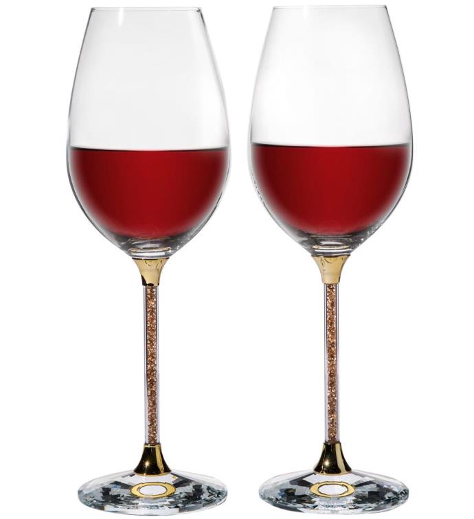 Matashi Crystal Wine Glasses Set 18.5 Oz Gold Crystal Wine Wedding Glasses