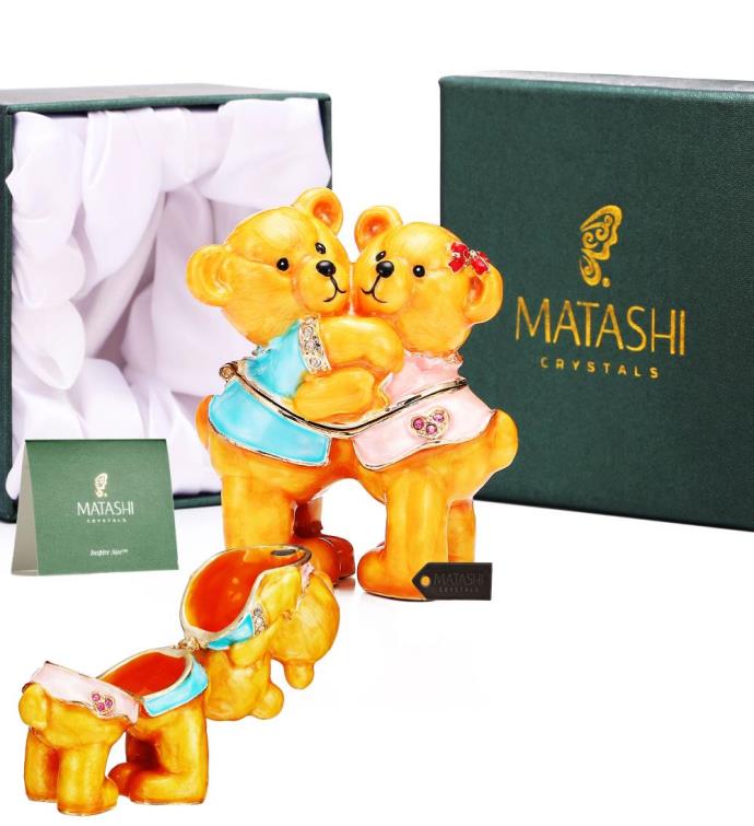 Matashi Hand Painted Best Friends Bears Trinket Box Marketplace