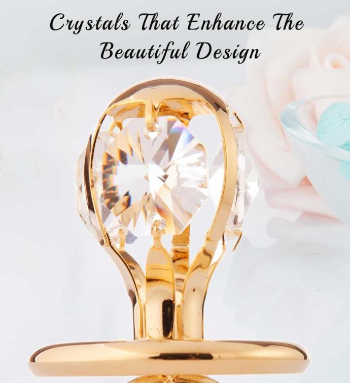 24k Gold Plated Crystal Baby Ornament And Hanging Pendant By Matashi