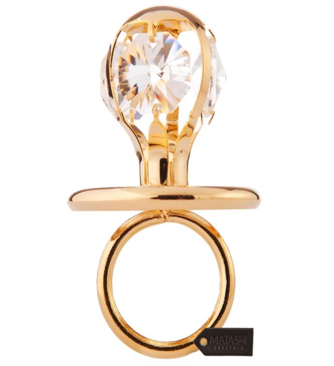 24k Gold Plated Crystal Baby Ornament And Hanging Pendant By Matashi