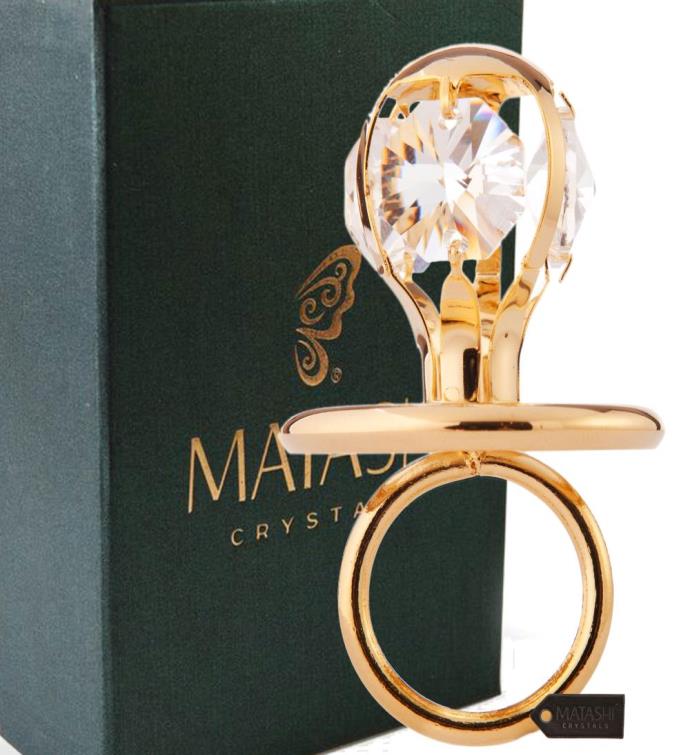 24k Gold Plated Crystal Baby Ornament And Hanging Pendant By Matashi