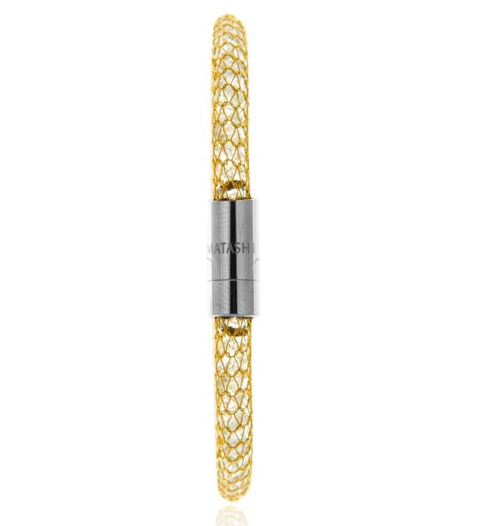 Matashi 18k Gold Mesh Bangle Bracelet 