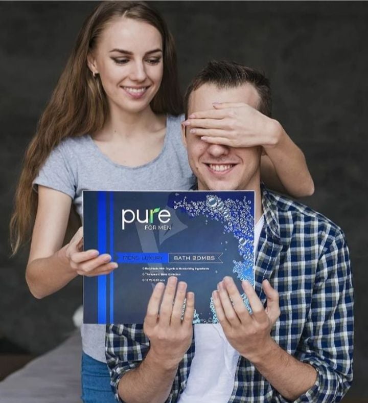 Men's Bath Bomb Gift Set, Natural, With Essential Oils, Shea Butter