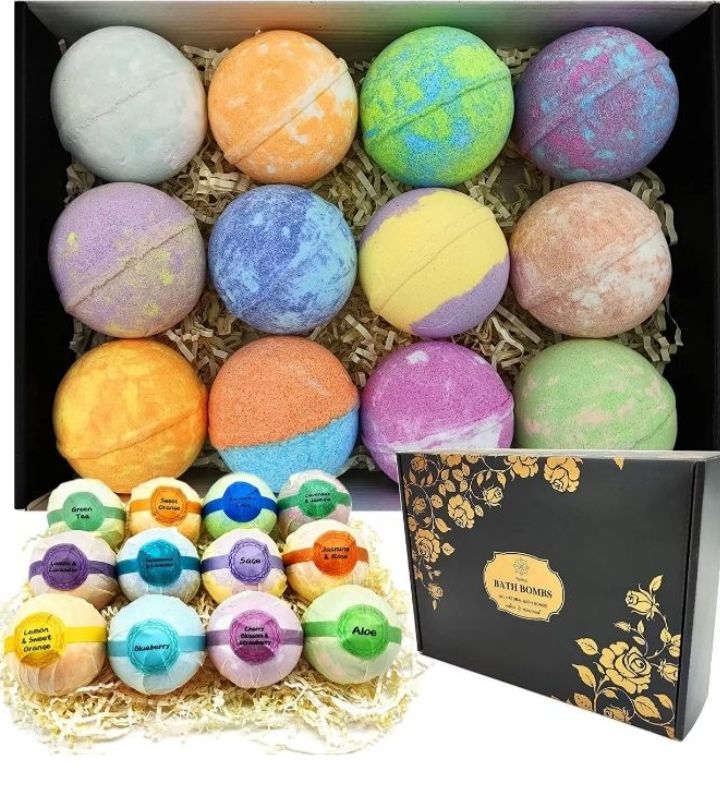 Xxl Bath Bombs 12 Piece Gift Set, Natural Moisturizing Marketplace