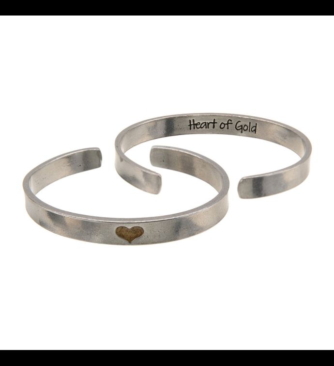 Heart Of Gold Narrow Cuff Bracelet