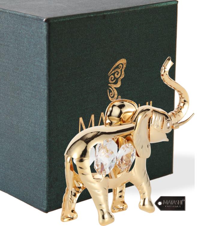 Crystal Studded Elephant Ornament By Matashi