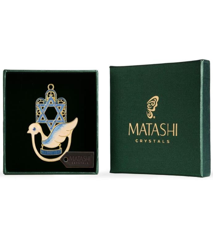 Matashi Wall Decor Ornament W/ Crystals  pewter