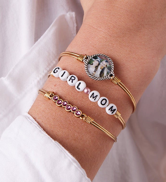 Luca + Danni Girl Mom Letter Bead Bangle Bracelet