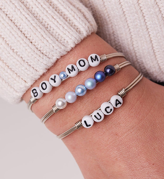 Luca + Danni Boy Mom Letter Bead Bangle Bracelet