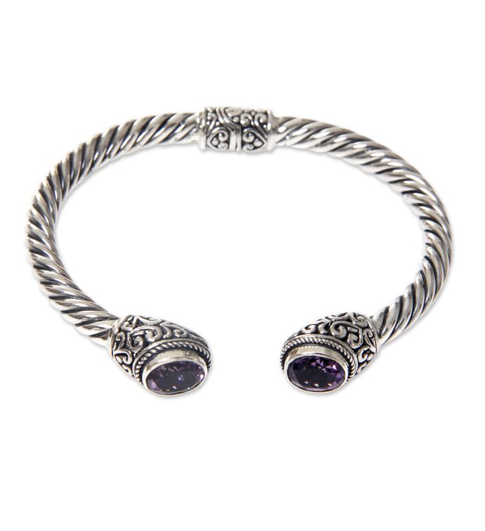 Novica Bali Splendor Amethyst Cuff Bracelet | Marketplace | 1800Flowers