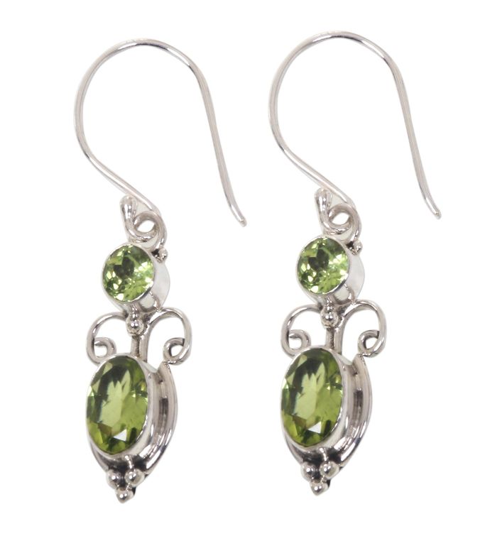 Novica Crown Princess Peridot Dangle Earrings | Marketplace | 180Flowers