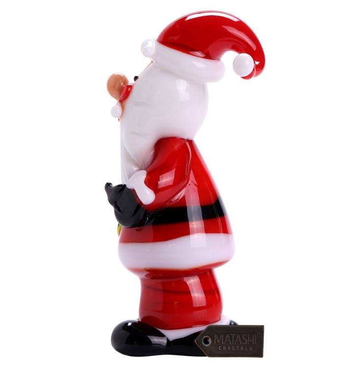 Decorative Christmas Glass Santa Figurine