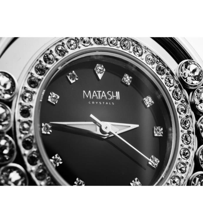 Matashi Crystals 18k White Gold Plated Women's Watch With 64 Crystals