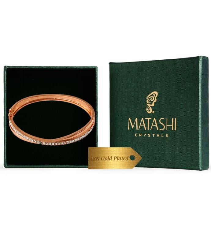 Double Bangle With Sparkling Crystals By Matashi