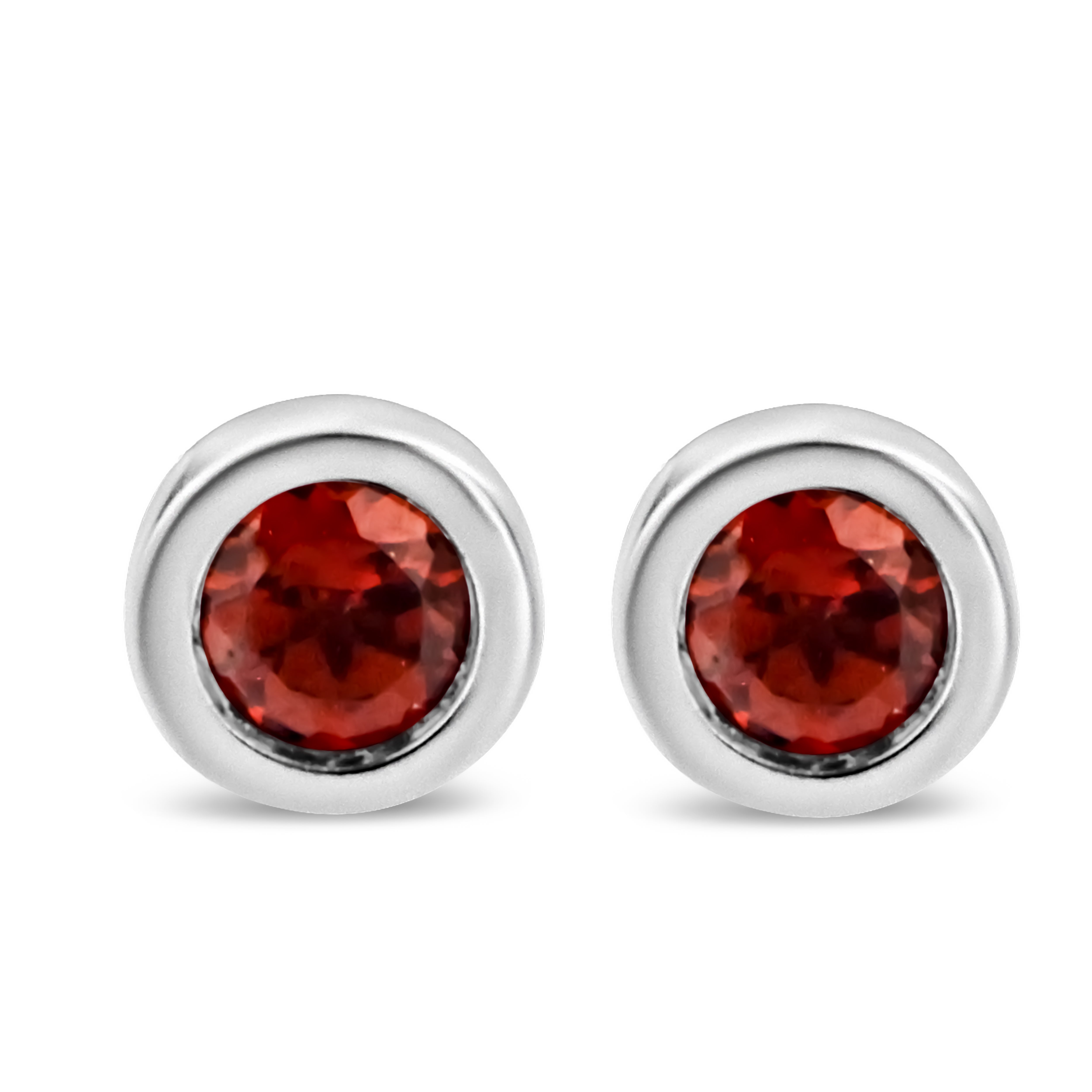 Silver 3.5mm Created Gemstone Stud Earrings