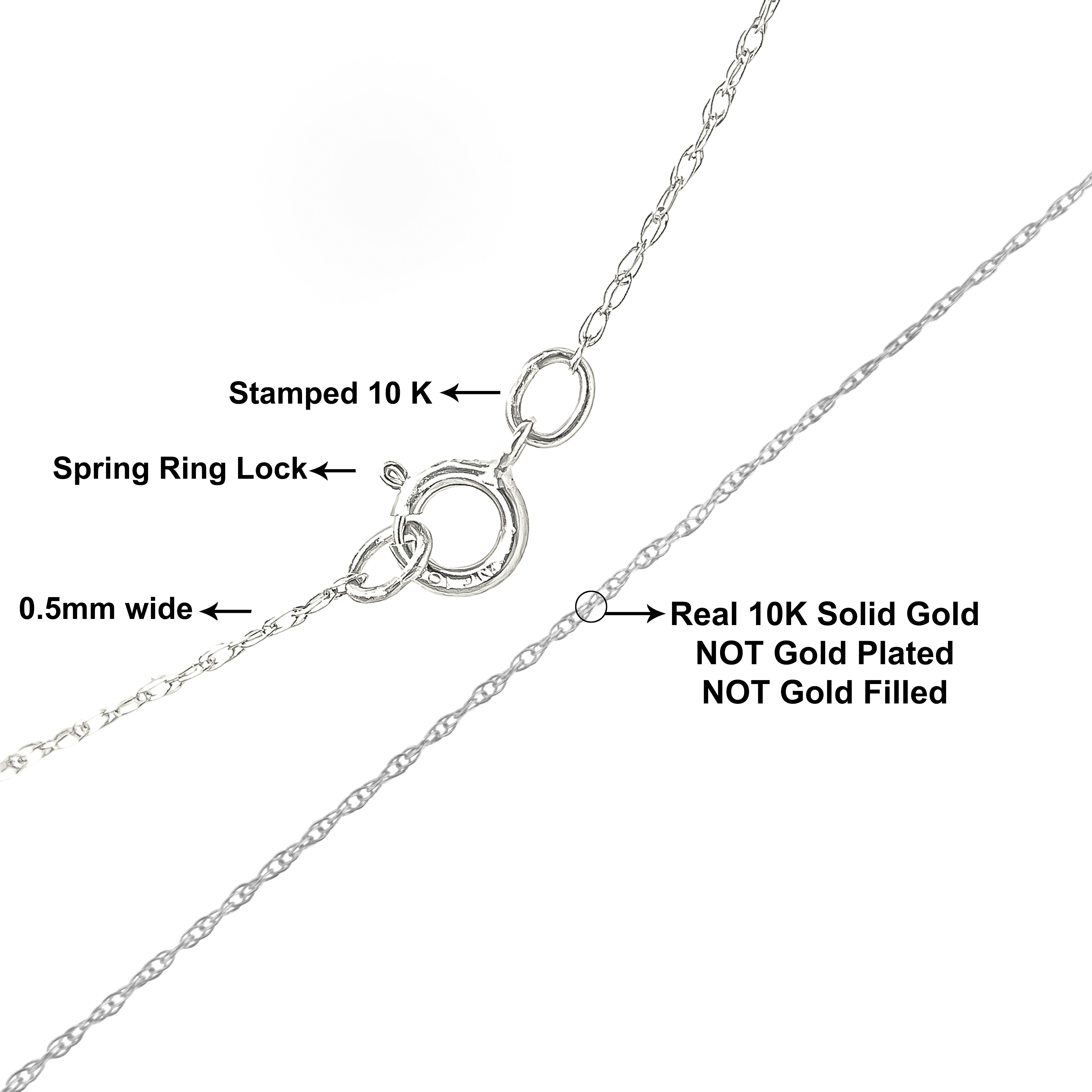 10k Solid Gold 0.5mm Rope Chain