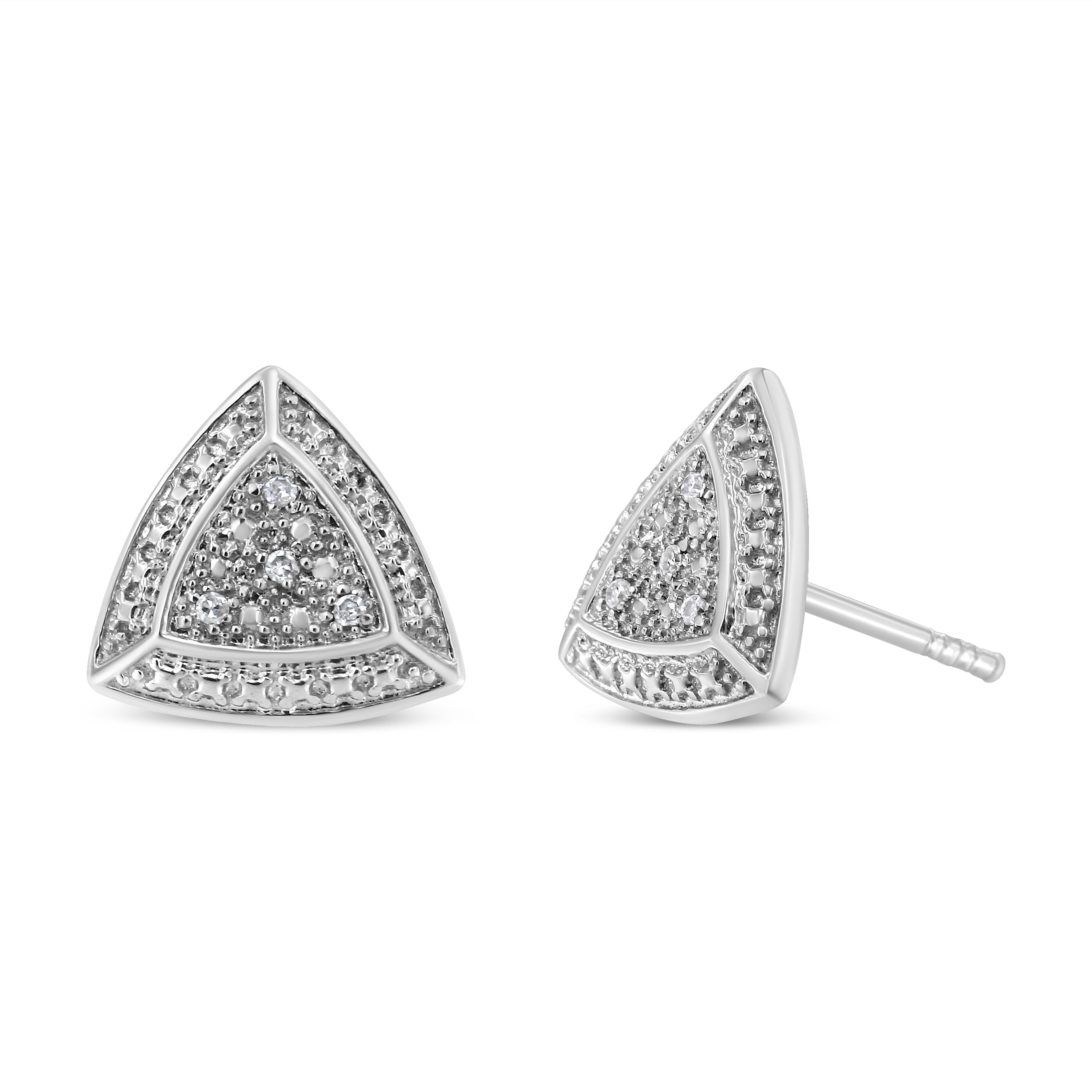 Silver Diamond Accent Stud Earrings