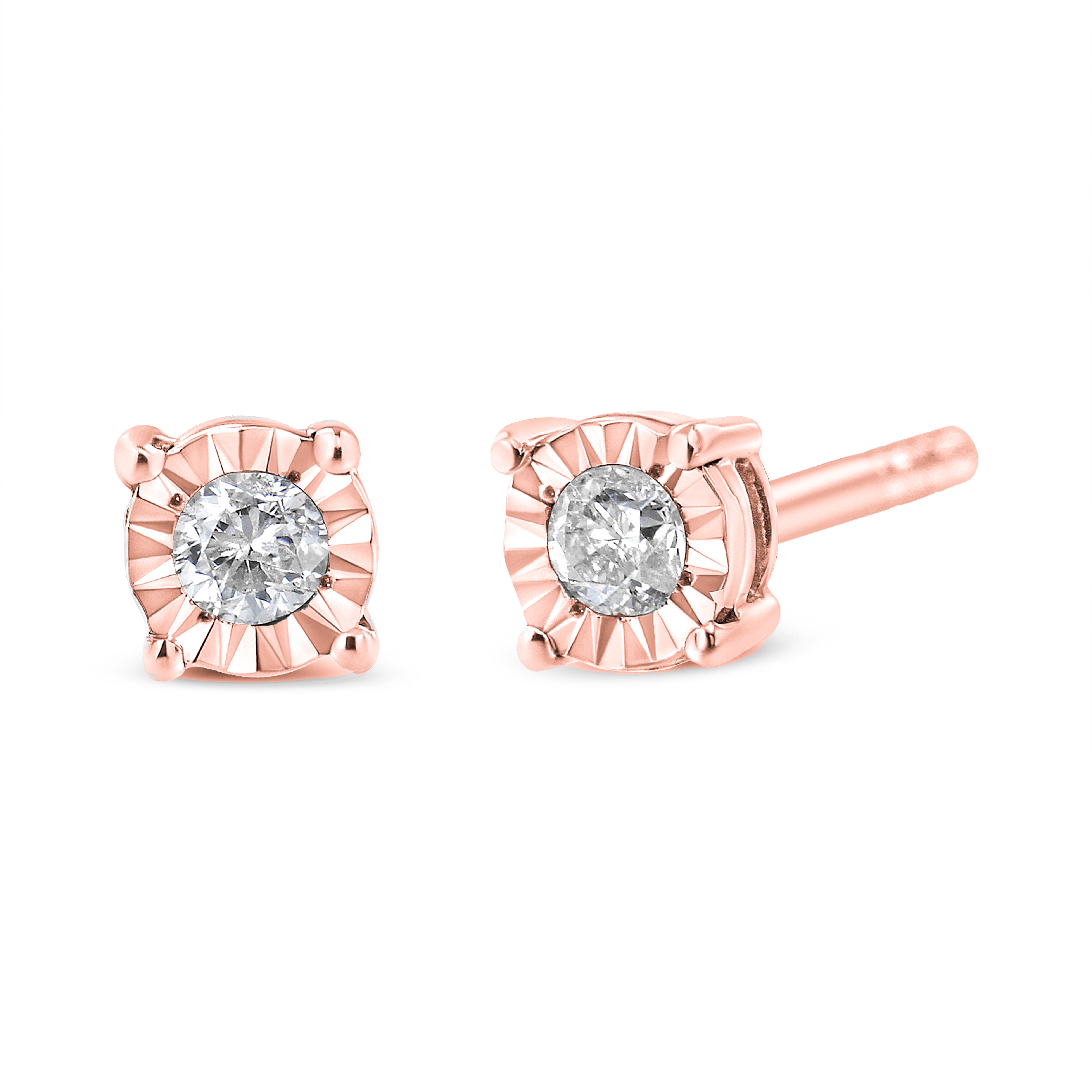 1/10 Carat Diamond Stud Earring In Sterling Silver